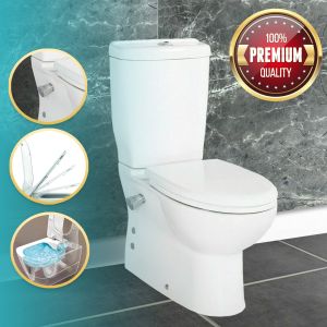 Stand-WC mit Spülkasten, mit Armatur, WC mit Taharet Bidet Toilette, Set