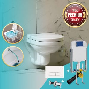 WC-Set mit Spülkasten, WC-Vorwandelement, Taharet-/Bidet-Komplettset, TP320-ST-3