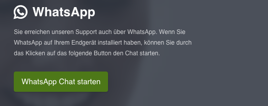 WhatsApp Hotline und Bestellung